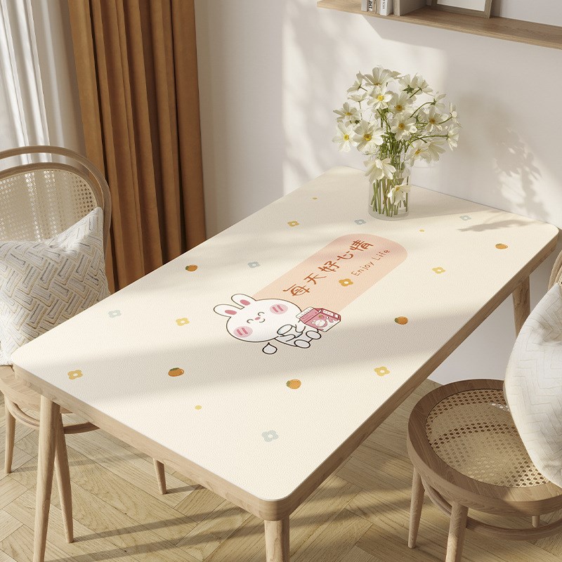 2024新款小清新桌布PVC防水防油防烫免洗桌垫皮革桌布餐桌茶几垫