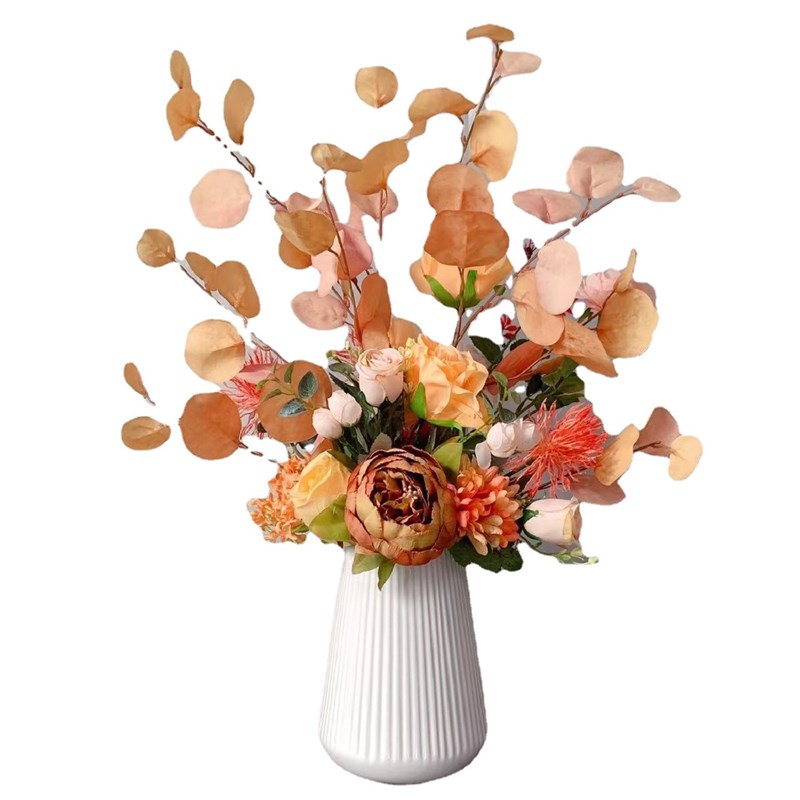 橘黄系手札花束仿真花束餐桌台面花艺婚庆假花婚礼跨境新品M211