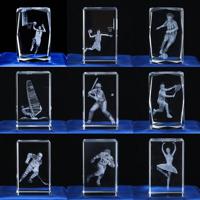 厂家  水晶内雕3d制图设计新款造型建筑汽车轮船模型水晶摆件摆台