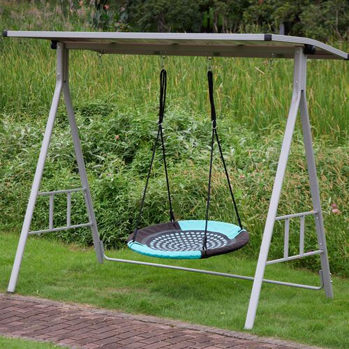 儿童户外吊篮盘秋千编织绳网户外室内荡秋千儿童吊椅庭院游乐设备