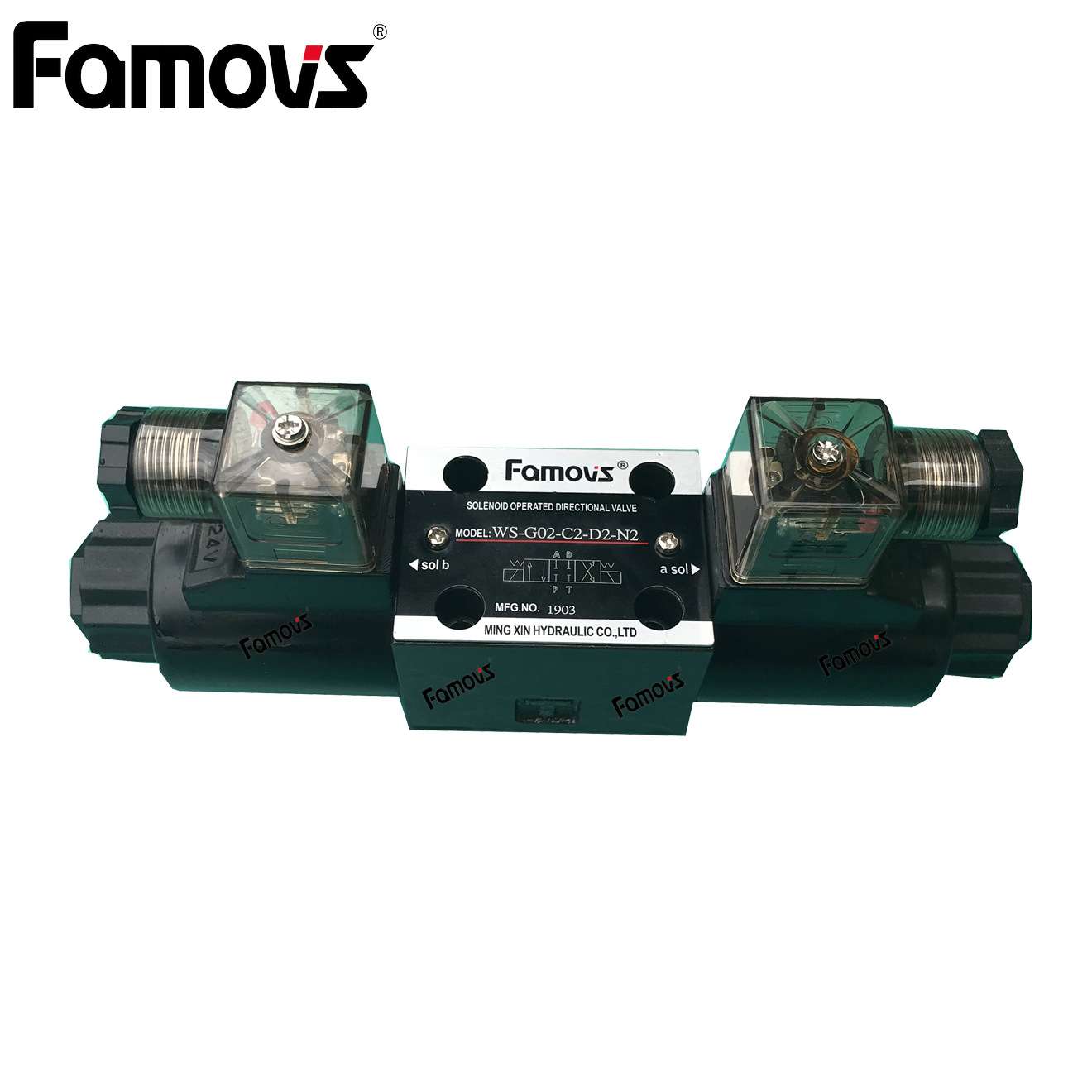 WN-G02-B2-D2-N供应Famovs液压电磁阀 高压力 换向稳定不卡阀