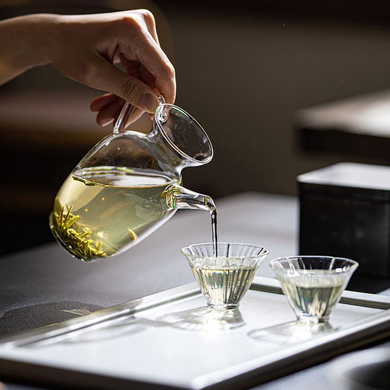 中式仿宋玻璃执壶耐热玻璃茶壶家用泡茶壶茶杯套装绿茶小青柑