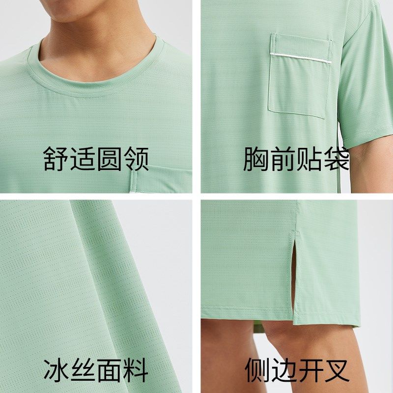 男士睡裙夏季一体式睡袍连体睡衣2024新款冰丝中长款浴袍家居服薄