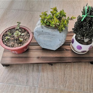 带轮子移动托盘万向轮花盆托盘滑轮滚轮长方形实木鱼缸带轮底座