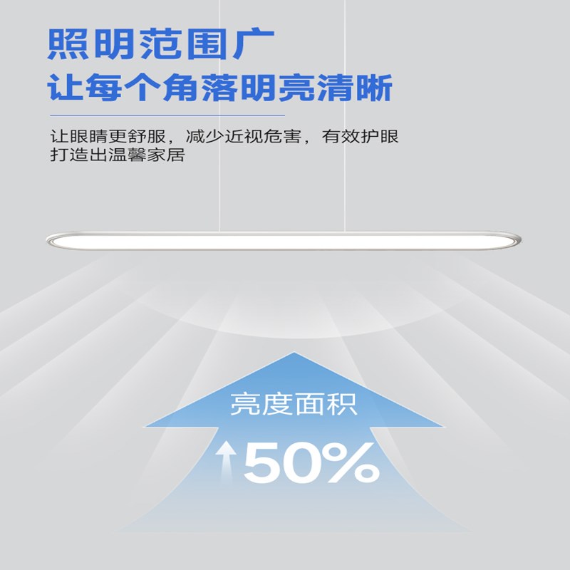 全光谱护眼餐厅无缝吊灯 现代简约超薄一字长条饭厅餐桌吧台灯具