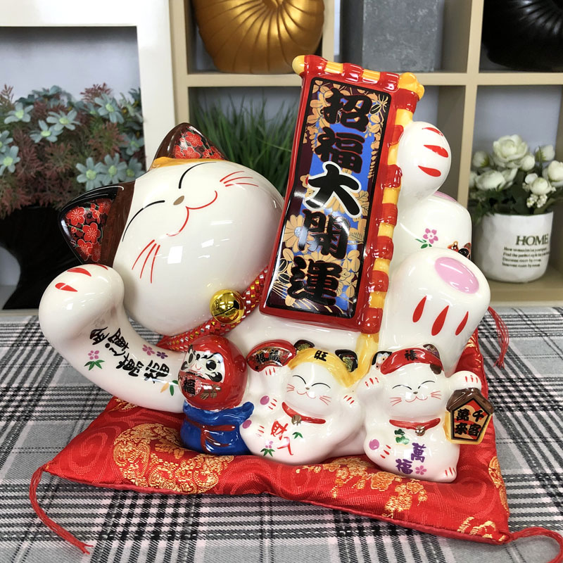结婚创意礼品招财猫摆件家用客厅婚房装饰陶瓷存钱罐闺蜜开业礼物