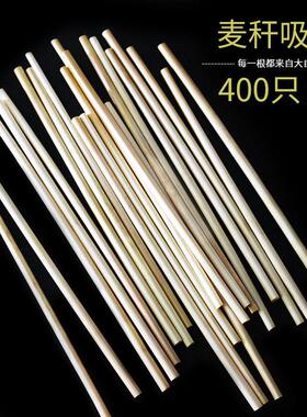 400支天然麦秆吸管麦子麦秸杆吸管儿童环保可降解wheat straws