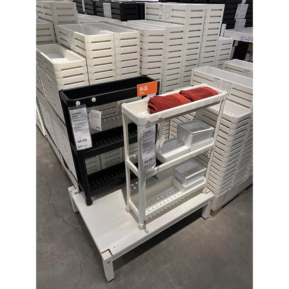 维灰恩浴室置物架小推车可移动厨房客厅宅缝夹缝落地收纳架卫生间