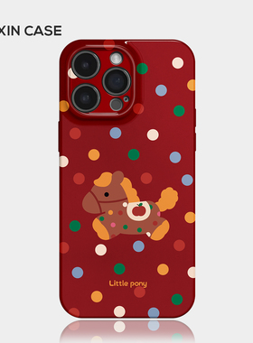 小马波点适用iPhone17promax苹果16小米15新款mate80华为p70荣耀90红色nova14新年vivos50手机壳opporeno12软