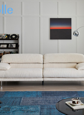 zolle怡悦沙发/奶油中古老钱风沙发棉麻靠背可调节包豪斯布艺沙发