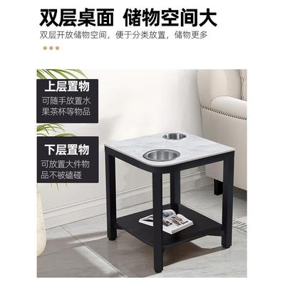 麻将桌旁茶几茶水架茶楼棋牌室麻将机馆专用实木小边几岩板置物架