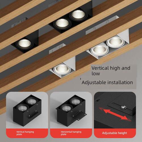 方通Bold灯方形专用灯铝方形Led方形双头表面安装格栅筒灯射灯嵌