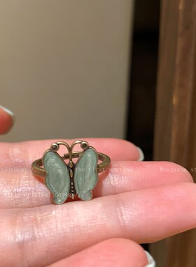 蝴蝶花朵戒指女复古时尚个性小众设计高级感食指戒闺蜜学生党指环