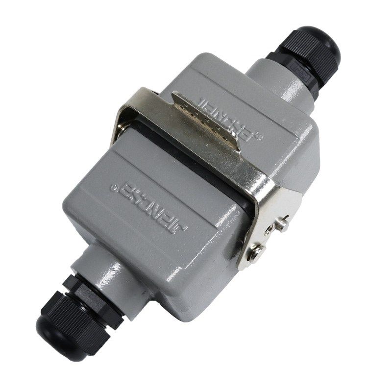 矩形重载连接器HE-4芯6针10P16芯24孔对接工业防水航空插头插座