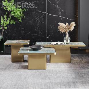 意式 茶家用组合简约几现代客厅茶轻奢设几计师高端长方IML形套几