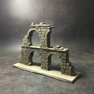 冬官手作 水泥鱼缸造景石摆件装饰品残墙废墟断壁残垣 一步造景