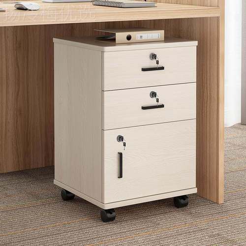 活动免安ICW装矮柜a4质收纳落办公柜资料柜桌下带锁文室件柜木柜