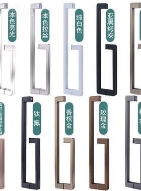 淋DLP浴房拉玻手黑色把枪灰铜拉丝玫瑰金浴室古璃门L型推拉门方管