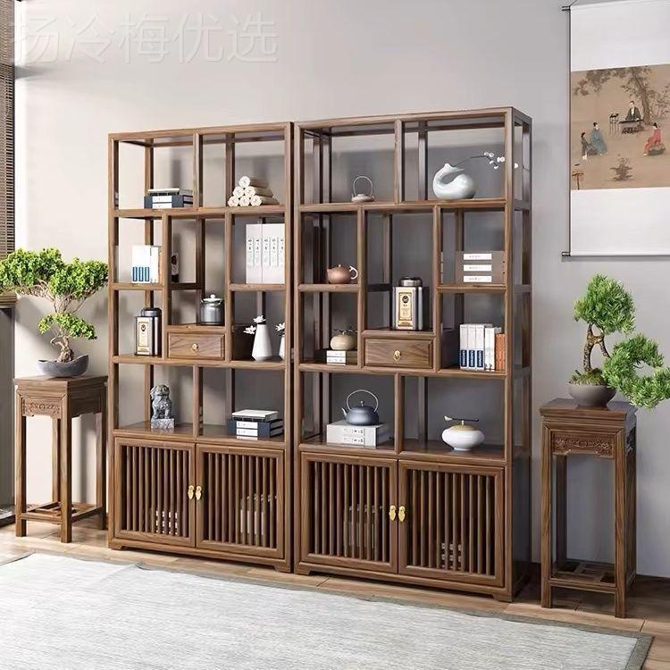 新中架式多宝阁置物架家用客厅现代约示简柜茶室展茶叶架博古PGH