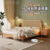 藤全实木床简1TUG双.8米人床 北欧樱桃约日式 编民宿家具侘寂风复