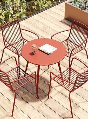 外桌椅庭室外露营桌椅咖冾啡厅谈奶茶户店阳台院茶桌IXD椅三件套