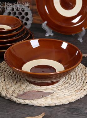 复古全釉高质料土碗扣肉蒸老碗火锅调碗65547量酒碗土巴碗小菜碗