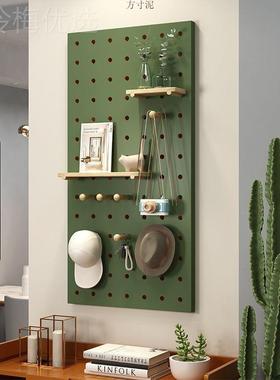 洞实板木墙上置物洞架木质墙OVQ壁墙书架隔板收纳架挂板墙面架工