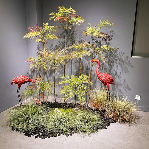 花舍仿真南天竹室内造景橱窗装饰绿植摆件假植物创意盆景花艺套装