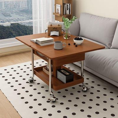 实木中古风小BXD推车家客台厅茶几可移动折叠阳台茶升用降沙桌发