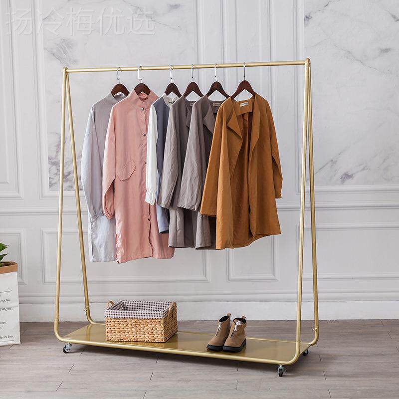 中服装落店包包展示女架地式移动推拉铁艺服装LVH架装店货架岛架