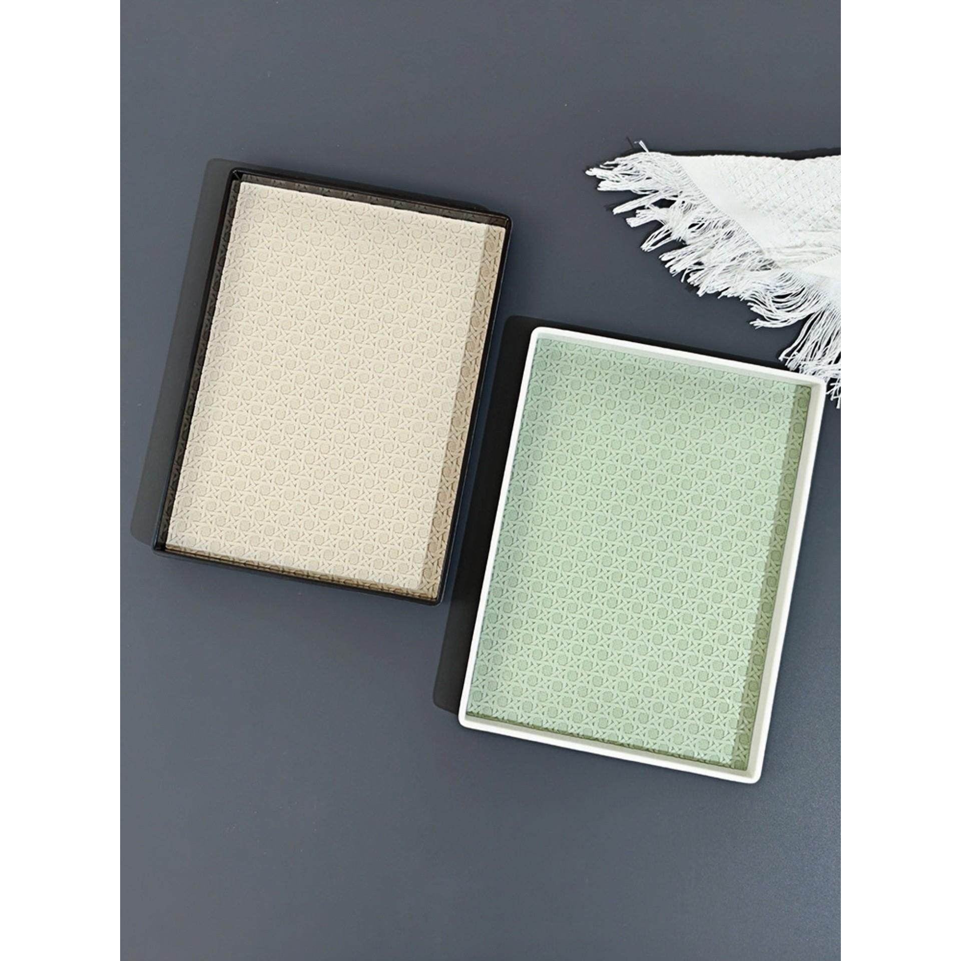 北欧风茶杯托盘防滑家用长方形玄关钥匙收纳盘高级感客厅装饰摆件,餐饮具,盘,淘宝优惠券,粉丝福利购,淘宝优惠卷