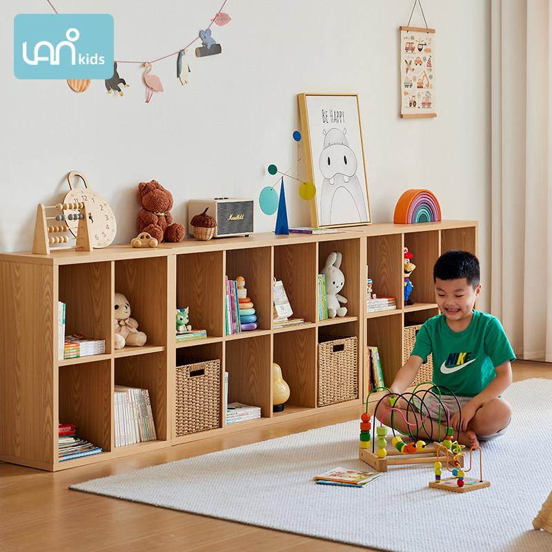 懒生活儿童书架落地格子柜家用白橡木色玩具架简易书柜矮柜置物架,住宅家具,儿童书架,淘宝优惠券,粉丝福利购,淘宝优惠卷
