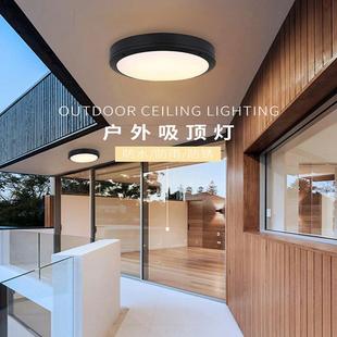 户外家用三防吸顶灯防水防尘IP65 适用过道玄关 黑色铝材现代风格