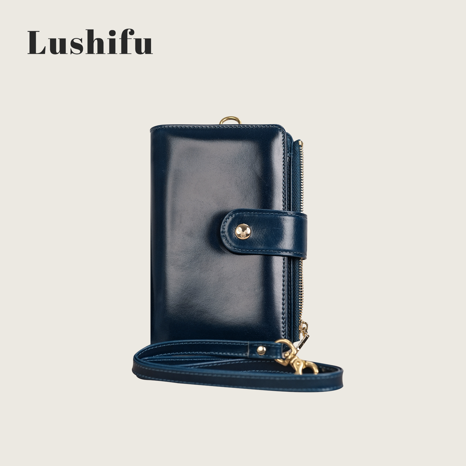 鹿师傅头层牛皮油蜡皮女包护照包