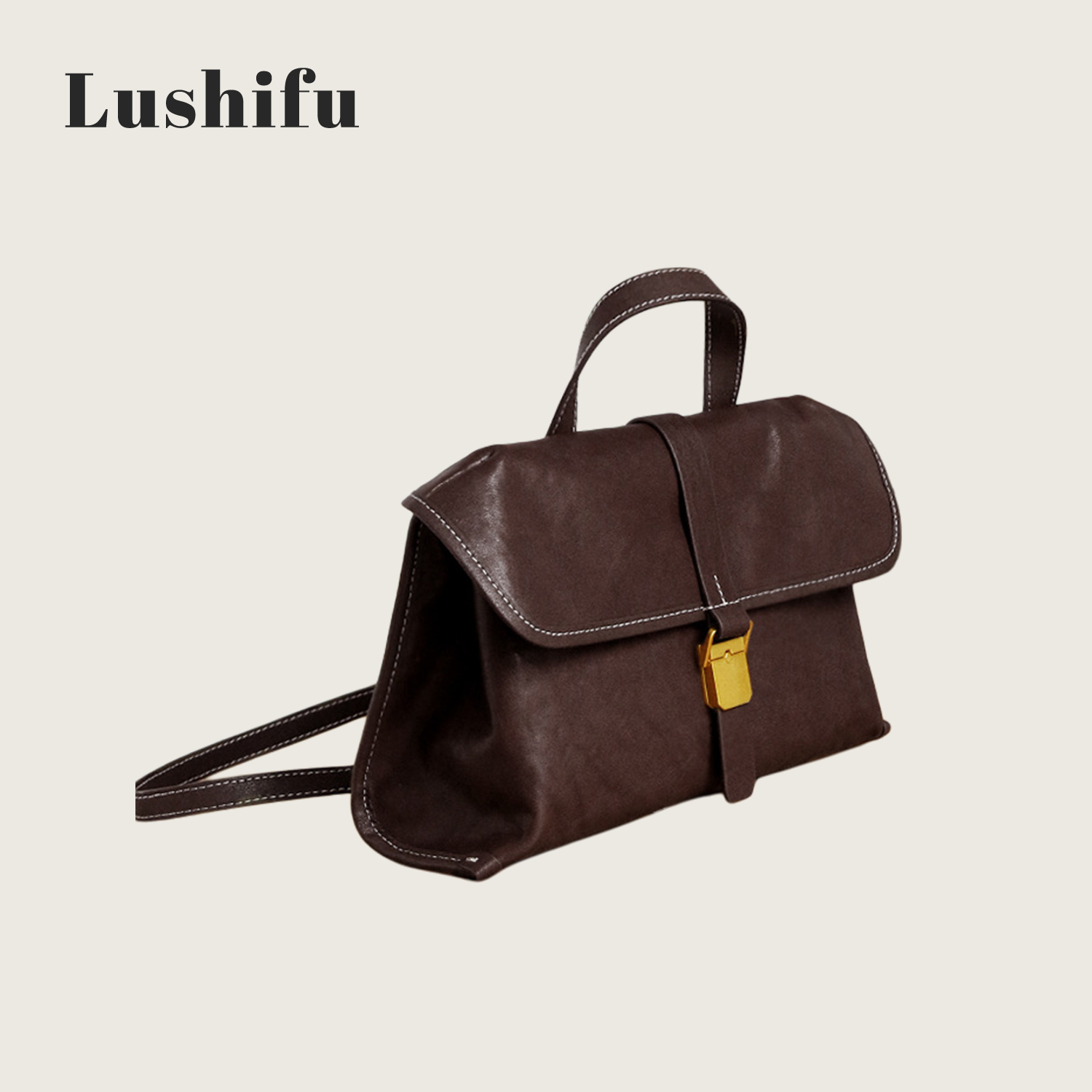 鹿师傅植鞣牛皮邮差包