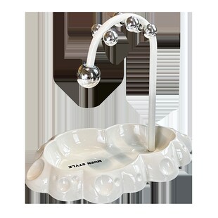 陶瓷放钥匙收纳玄关摆件轻奢高档入户门口鞋柜装饰品奶油风置物架