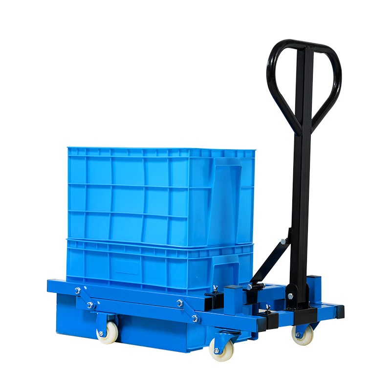 塑料筐叉车周转箱搬运车手动蔬菜筐鸡蛋筐小推车水产框专用叉车