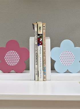 儿童书档摆件花朵书靠北欧家居饰品客厅装饰书房桌面创意书立架摆