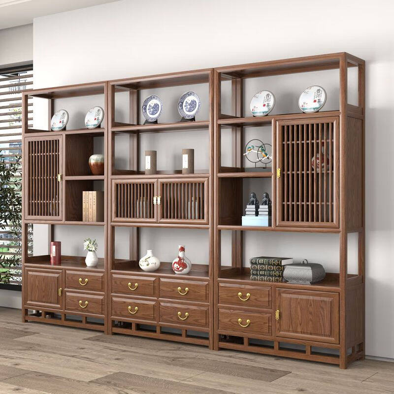 卡罗怡2023新款实木博古架陈列架古董多宝阁茶叶展示柜客厅隔间书