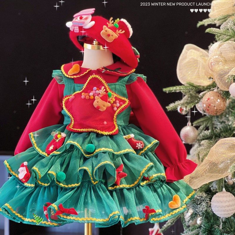 女童会发光圣诞树连衣裙+衬衫两件套冬儿童Lolita蛋糕背心公主裙,童装/婴儿装/亲子装,连衣裙,淘宝优惠券,粉丝福利购,淘宝优惠卷