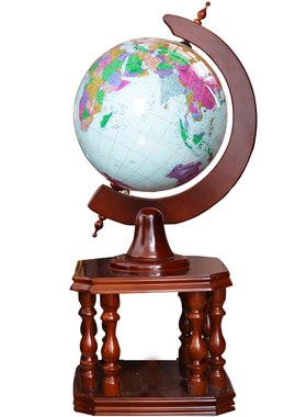 落地大号详标实木地球仪工艺品摆饰家居摆设学校开业庆典50/80cm