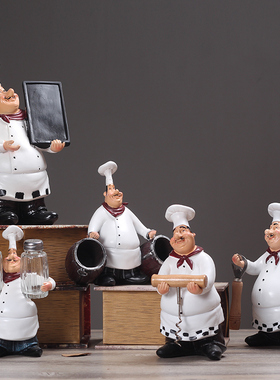 美式创意家居装饰品厨师摆件客厅蛋糕店面包店餐厅餐桌咖啡馆摆设