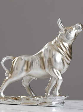 招财牛摆件工艺品创意美式客厅办公室玄关装饰品摆设电视柜桌面