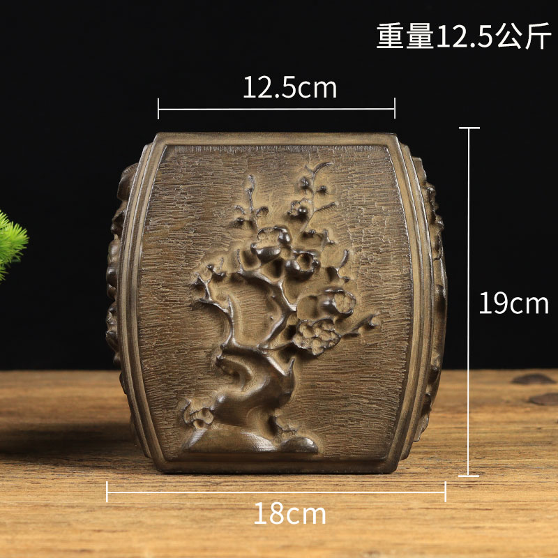 仿古老石头旧石墩青石雕刻 梅兰竹菊石鼓墩 庭院摆件装饰花盆底座