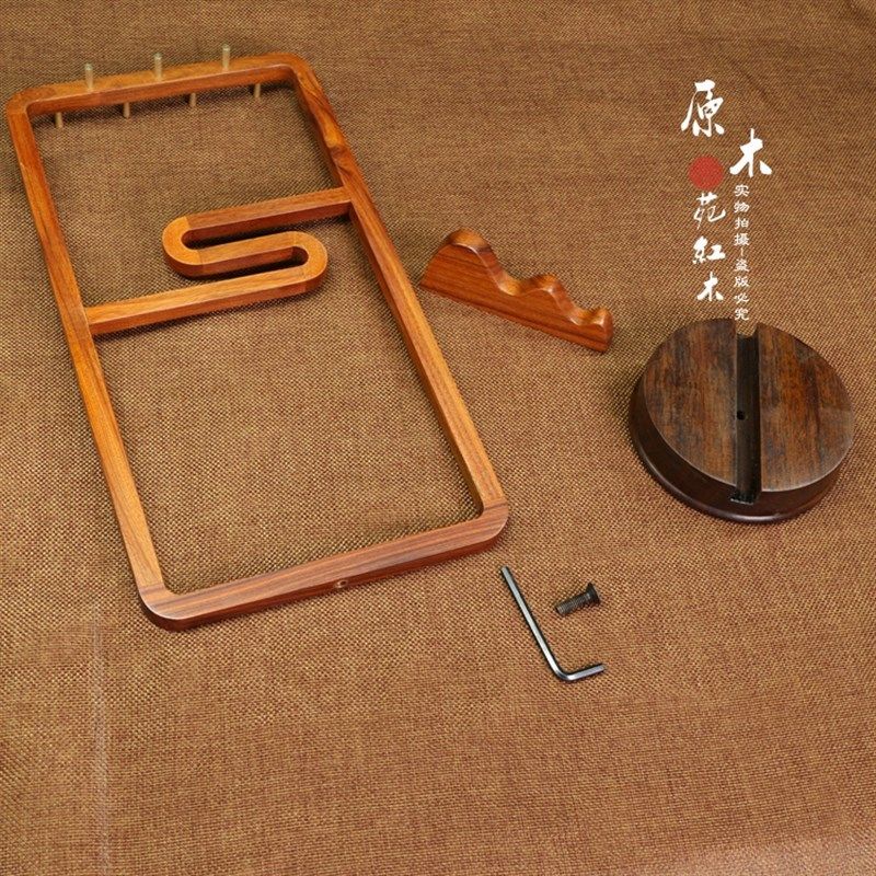 新中式毛笔架酸枝木实木创意毛笔挂7针木质笔架文房用品木毛笔搁