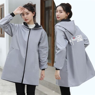 加绒罩衣女小个子防水防油围裙冬季新款干活外穿的防脏长袖工作服