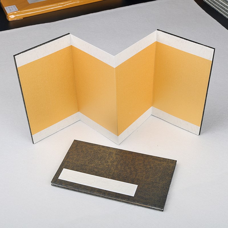 泥金宣纸册页本楷书书法国画空白拜师帖工笔画熟宣奏折小折页2折4