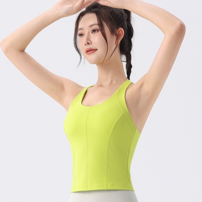 运动背心固定一体杯瑜伽背心