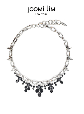 JOOMiLiM茱蜜可拆卸锥钉黑色仿水晶项链百搭时尚设计感张碧晨同款