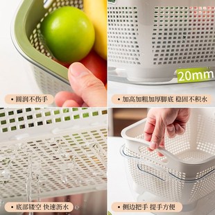 家用双层洗菜盆沥水篮客厅茶几水果篮厨房淘米滤水篮大号2024新款
